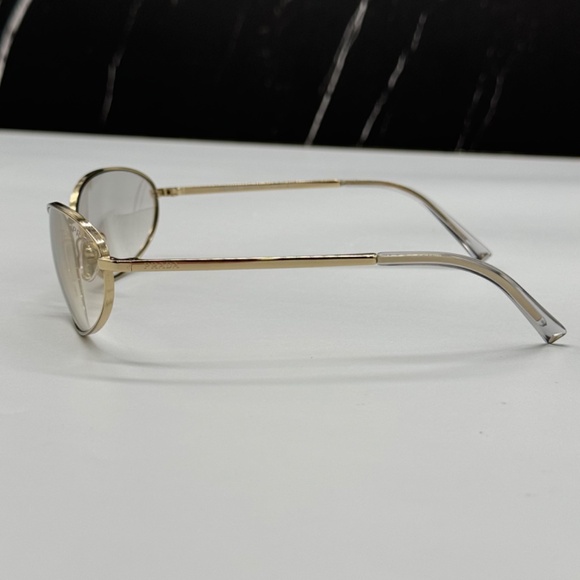 NEW SPR A59 14N7H1 PRADA PRA59S 14N7H1 WOMEN SUNGLASSES PR A59S 14N7H1 GOLD OVAL - Picture 7 of 12